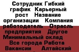 Сотрудник Гибкий график. Карьерный рост › Название организации ­ Компания-работодатель › Отрасль предприятия ­ Другое › Минимальный оклад ­ 1 - Все города Работа » Вакансии   . Алтайский край,Алейск г.